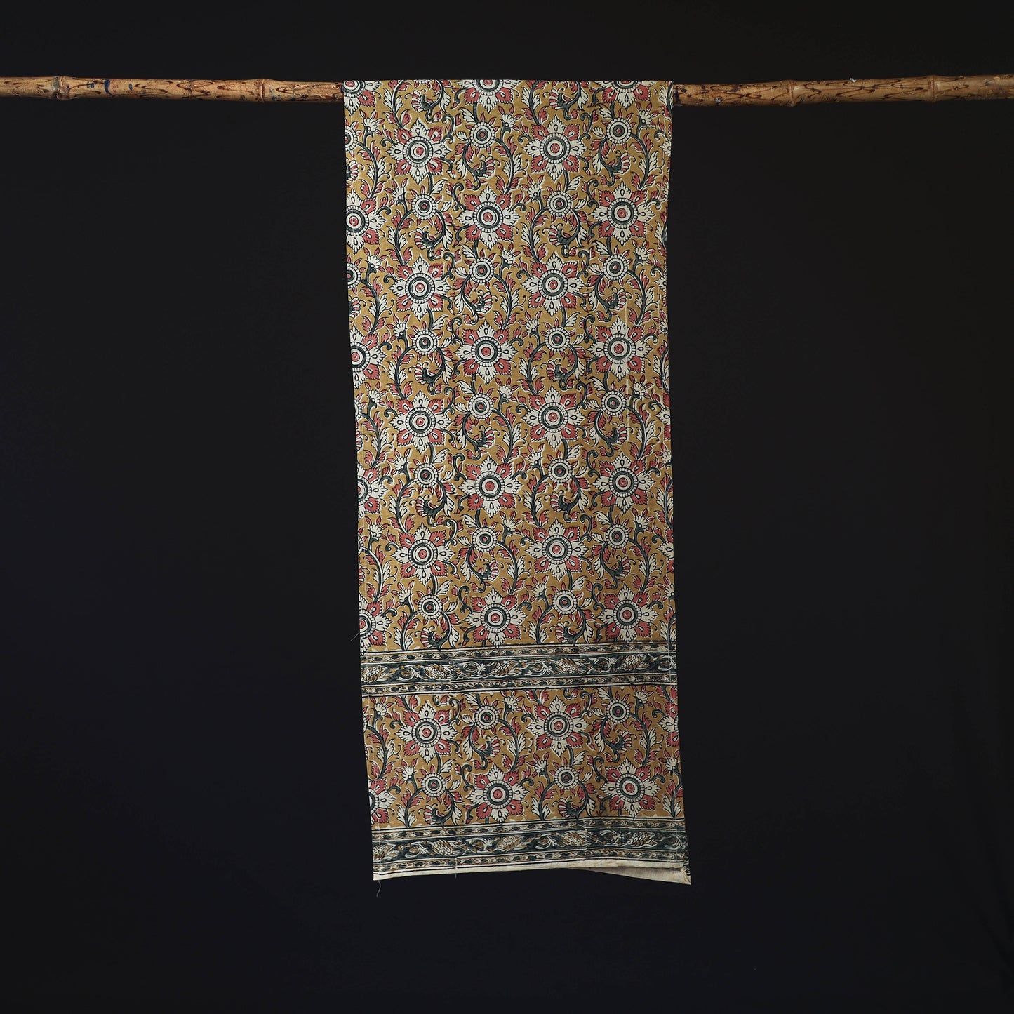 Pedana Block Print Natural Dyed Cotton Kalamkari Stole 04