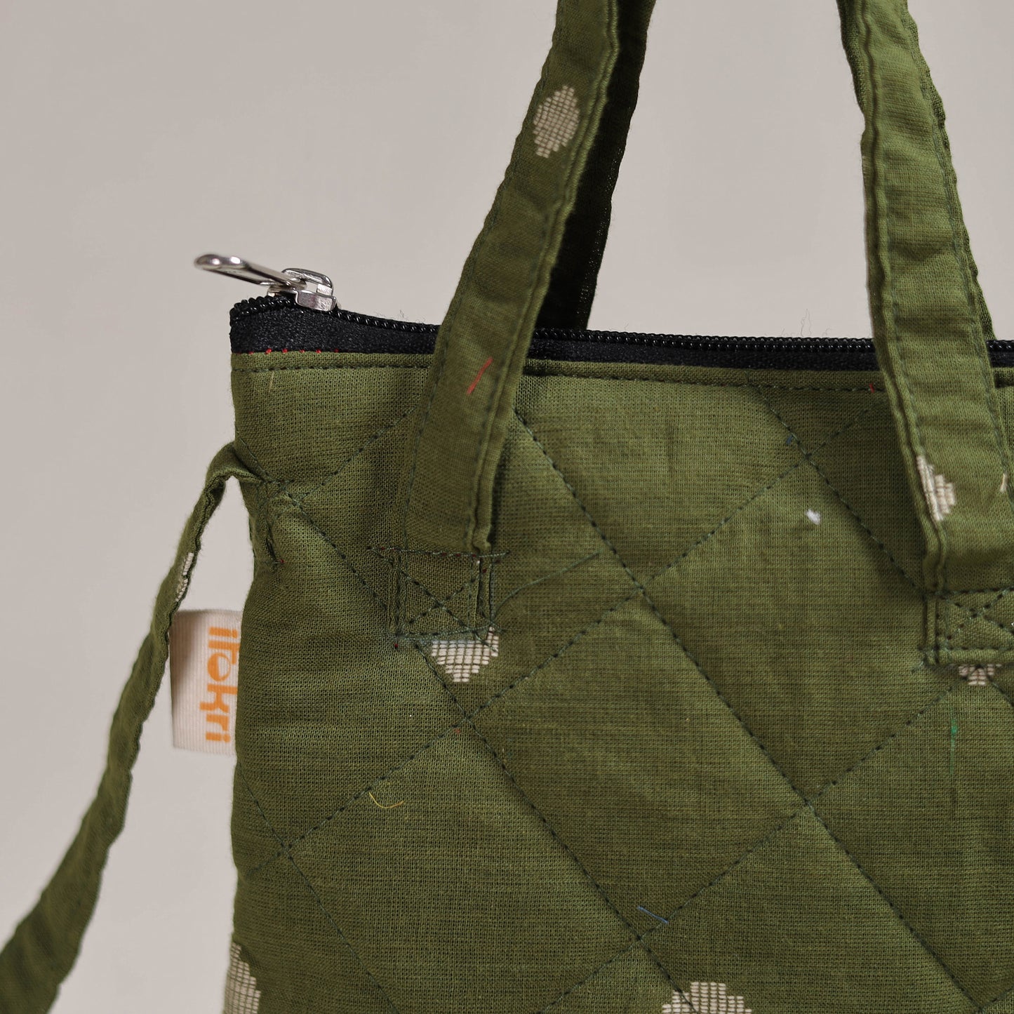 Green - Handcrafted Quilted Sling Bag 16