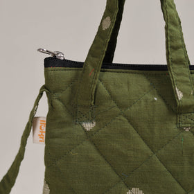 Green - Handcrafted Quilted Sling Bag 16