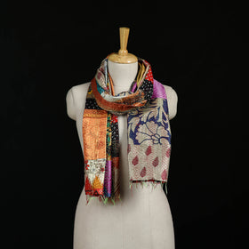 Bengal Kantha Handwork Patchwork Reversible Silk Stole 377