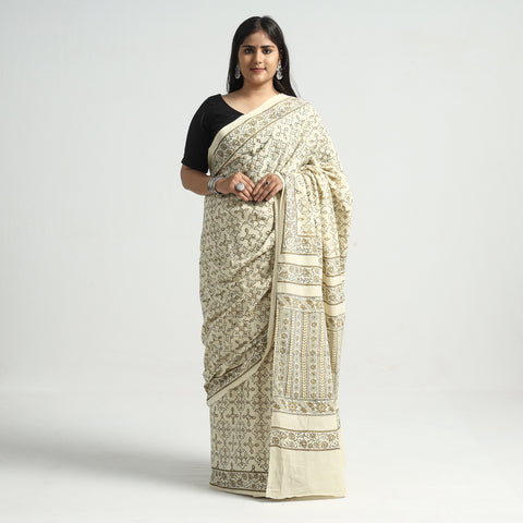 block printed saree