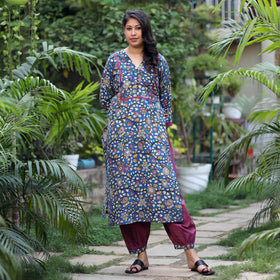 Kalamkari Kurta with Afghani Salwar Set