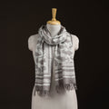 Bagru Dabu Hand Block Print Pure Merino Wool Handwoven Natural Dyed Stole 06