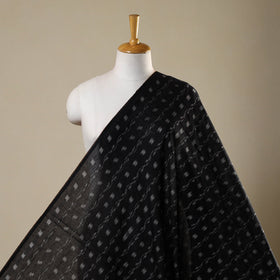 Black Sambalpuri Ikat Cotton Fabric