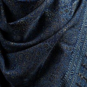 Kutch Handwoven Ajrakh Hand Block Print Merino Wool Shawl  50