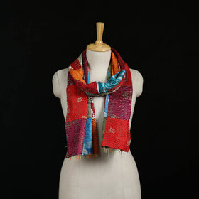 Bengal Kantha Handwork Patchwork Reversible Silk Stole 378