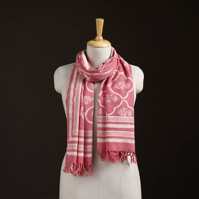 Bagru Dabu Hand Block Print Pure Merino Wool Handwoven Natural Dyed Stole 05
