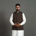 Buy Multicolor Silk Cotton Pochampally Ikat Nehru Jacket