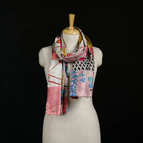 Bengal Kantha Handwork Patchwork Reversible Silk Stole 379
