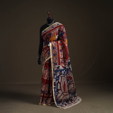 Kalamkari Printed Kota Doria Cotton Saree 36