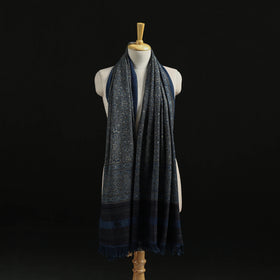 Kutch Handwoven Ajrakh Hand Block Print Merino Wool Shawl  51