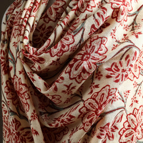 Floral Sanganeri Print Pure Merino Wool Handwoven Shawl 37