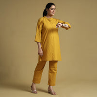 Mustard Yellow Plain Dyed Cotton Co-Ord Set