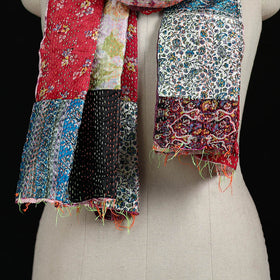 Bengal Kantha Handwork Patchwork Reversible Silk Stole 380
