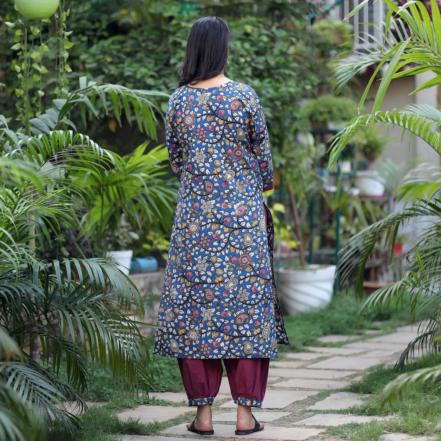 Kalamkari Kurta with Afghani Salwar Set