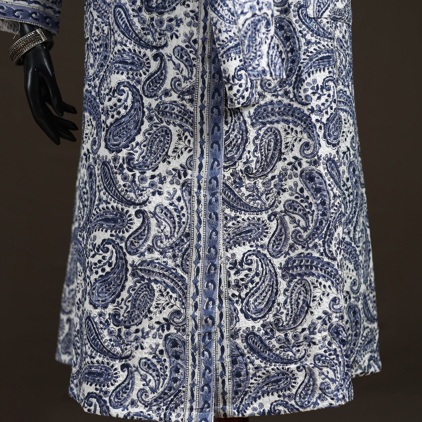Sanganeri Hand Block Print Waffle Weave Cotton Bath Robe 04