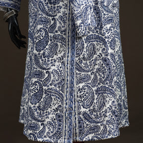 Sanganeri Hand Block Print Waffle Weave Cotton Bath Robe 04