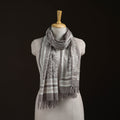Bagru Dabu Hand Block Print Pure Merino Wool Handwoven Natural Dyed Stole 03