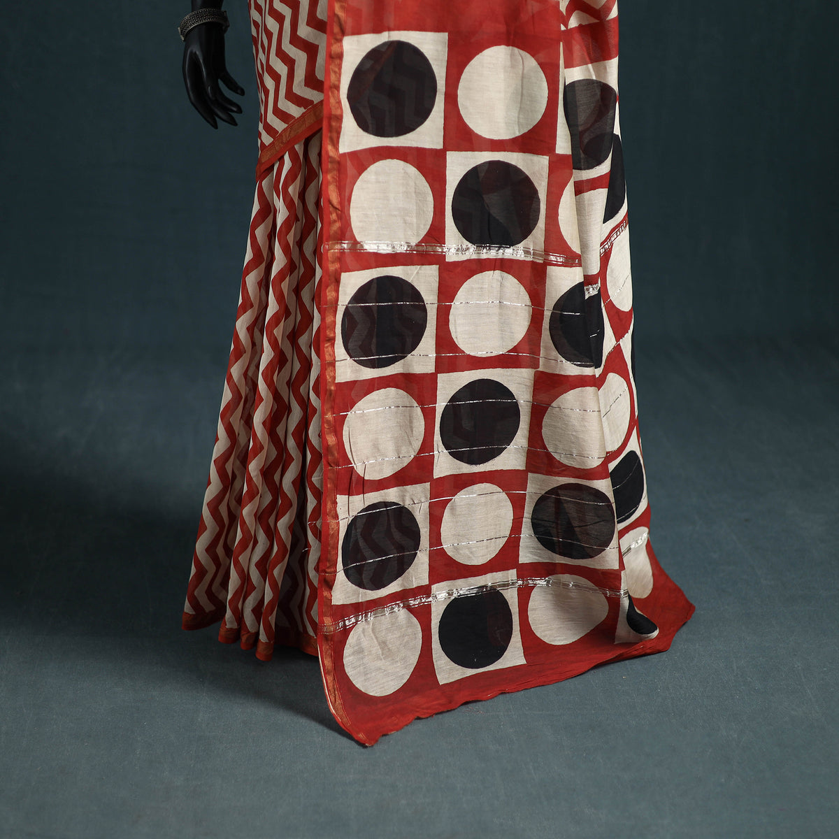 Bagru Hand Block Print Natural Dyed Mulberry Silk Saree 24