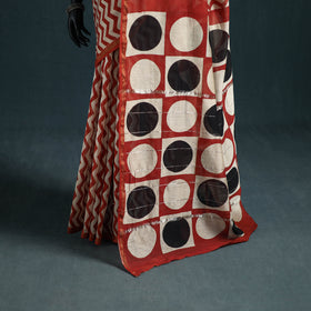 Bagru Hand Block Print Natural Dyed Mulberry Silk Saree 24