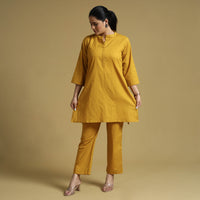 Mustard Yellow Plain Dyed Cotton Co-Ord Set