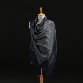 Kutch Handwoven Ajrakh Hand Block Print Merino Wool Shawl  51
