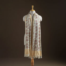 Floral Sanganeri Print Pure Merino Wool Handwoven Shawl 38