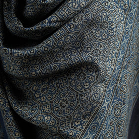 Kutch Handwoven Ajrakh Hand Block Print Merino Wool Shawl  51