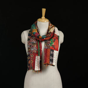 Bengal Kantha Handwork Patchwork Reversible Silk Stole 382