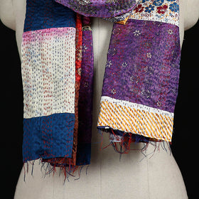 Bengal Kantha Handwork Patchwork Reversible Silk Stole 383