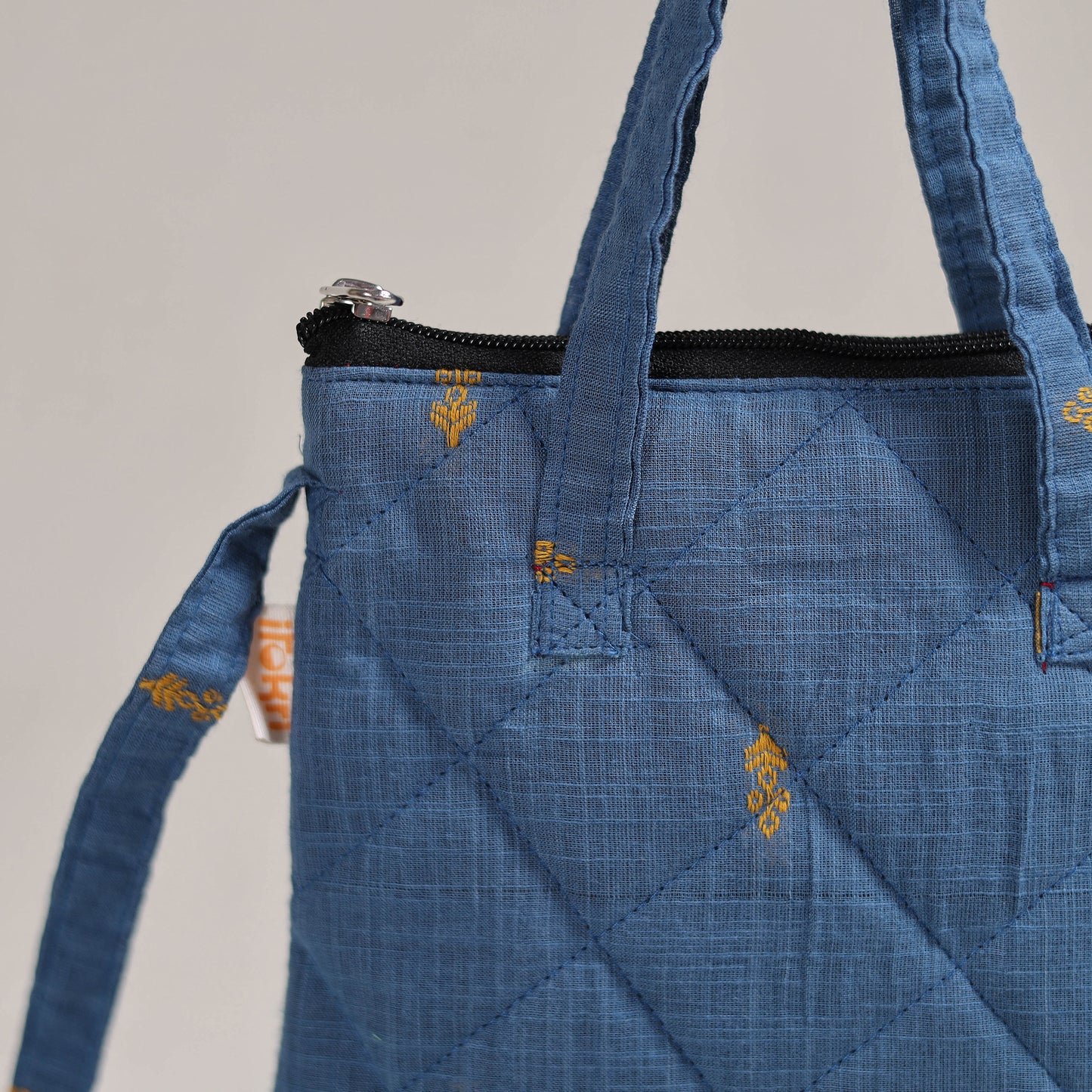 Blue - Handcrafted Quilted Sling Bag 18