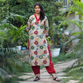 Kalamkari Kurta with Palazzo & Dupatta Set
