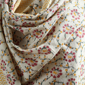 Floral Sanganeri Print Pure Merino Wool Handwoven Shawl 38
