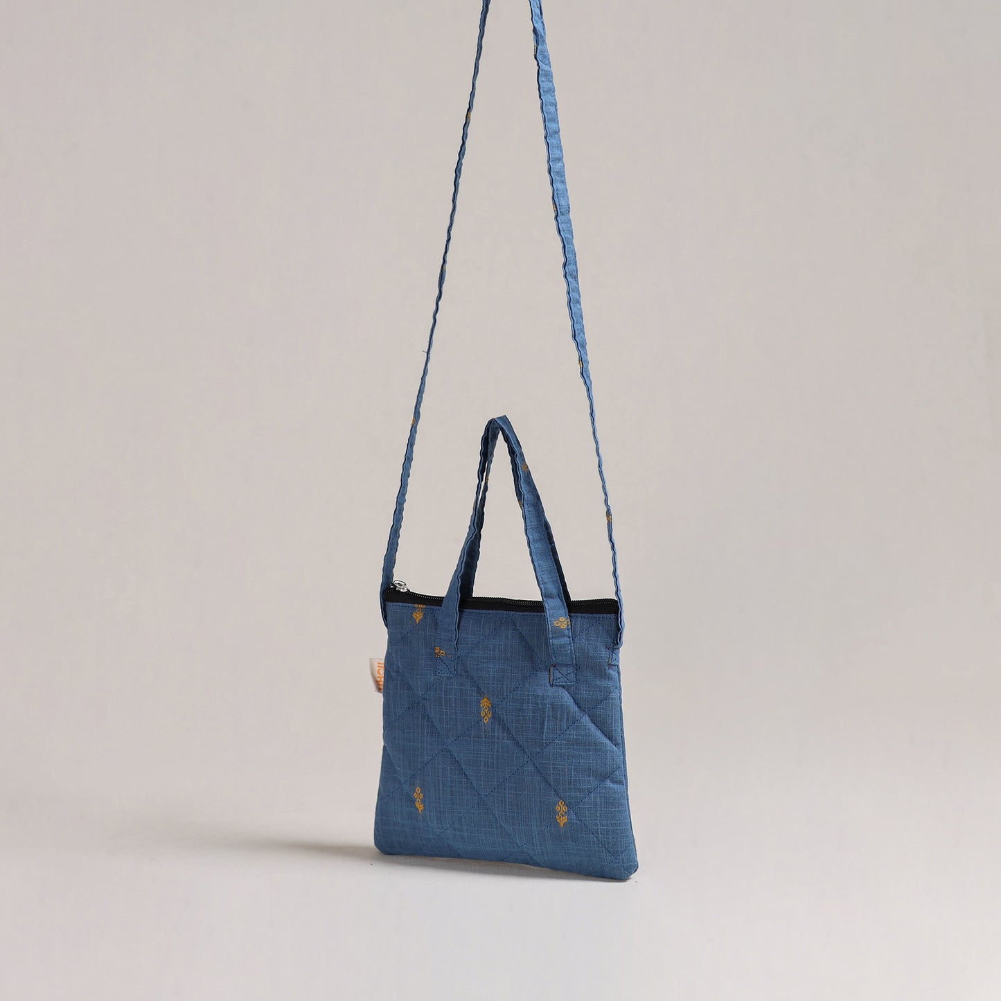 Blue - Handcrafted Quilted Sling Bag 18