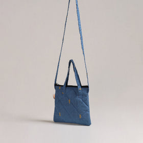 Blue - Handcrafted Quilted Sling Bag 18