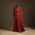 Handwoven Merino Wool Natural Dyed Hand Block Print Bagh Saree 07