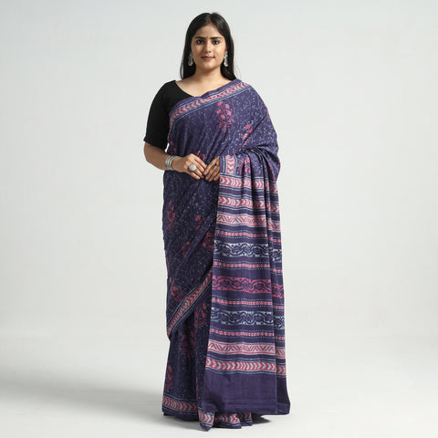 block printed saree