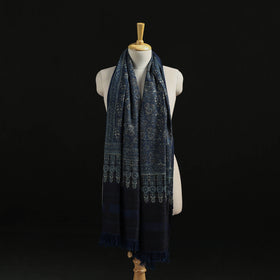 Kutch Handwoven Ajrakh Hand Block Print Merino Wool Shawl  52