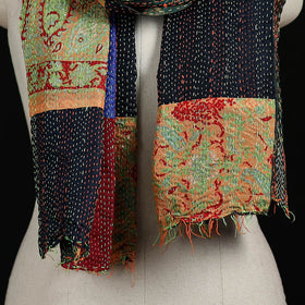 Bengal Kantha Handwork Patchwork Reversible Silk Stole 385