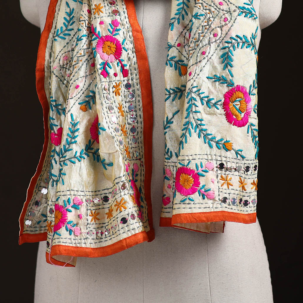 Ranihati Chanderi Silk Hand Embroidered Stole 44