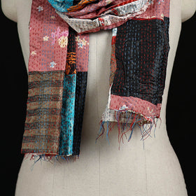 Bengal Kantha Handwork Patchwork Reversible Silk Stole 386