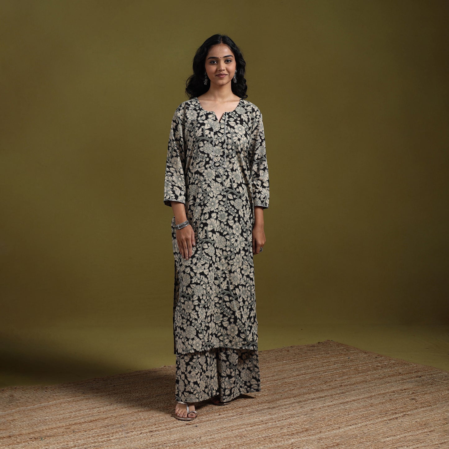 Kalamkari Printed Cotton 2pc Kurta Set for women 14