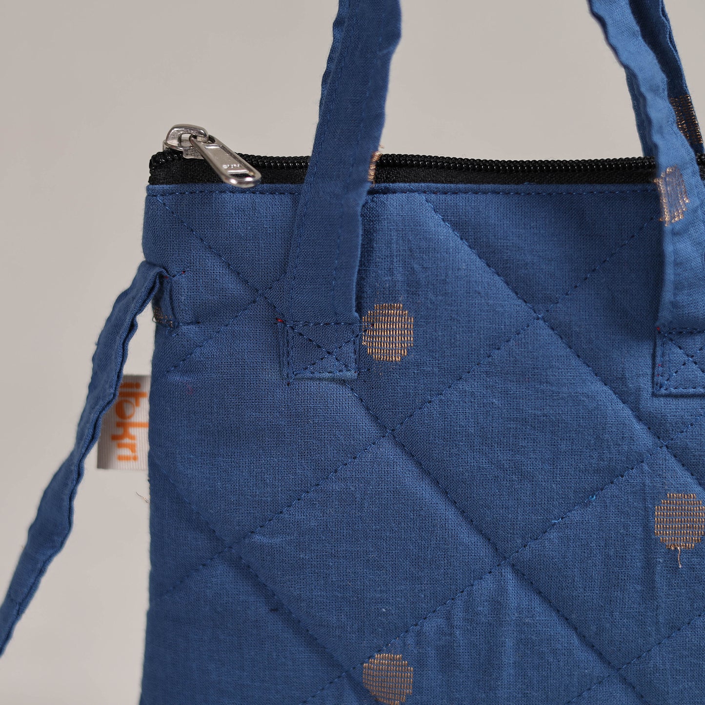 Blue - Handcrafted Quilted Sling Bag 19