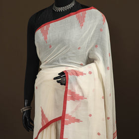 Phulia Jamdani Pure Handloom Cotton Saree with Tassels (Count 92/84) 21