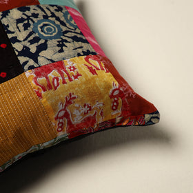 Multicolor Handcrafted Cotton Patchwork Cushion Cover