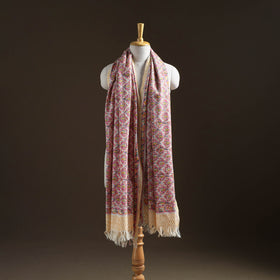 Floral Sanganeri Print Pure Merino Wool Handwoven Shawl 39