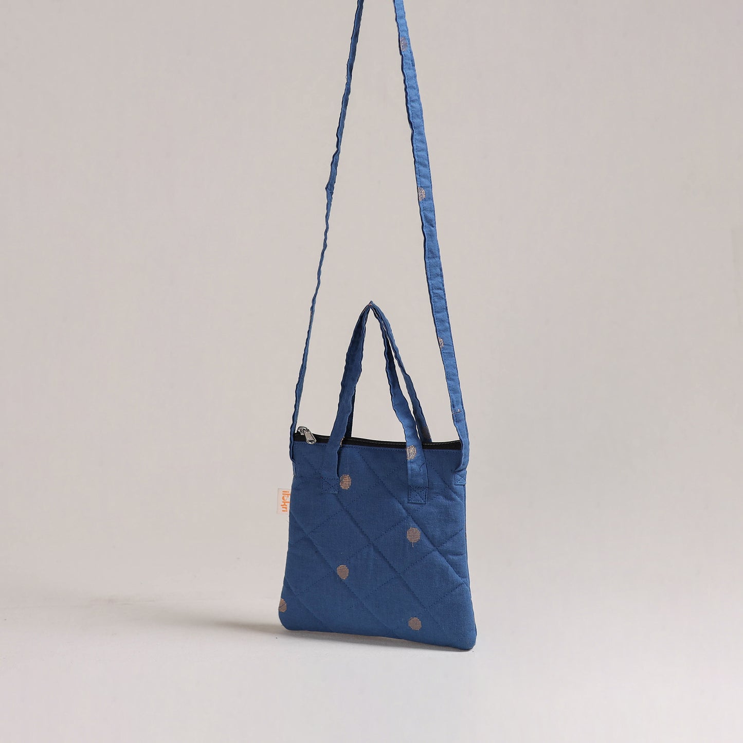 Blue - Handcrafted Quilted Sling Bag 19