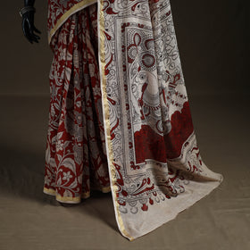 Kalamkari Printed Kota Doria Cotton Saree 37