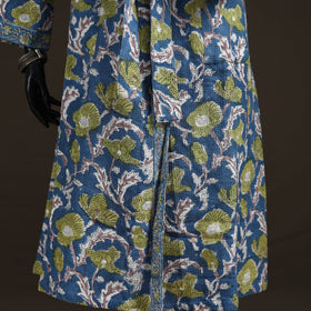 Sanganeri Hand Block Print Waffle Weave Cotton Bath Robe 06