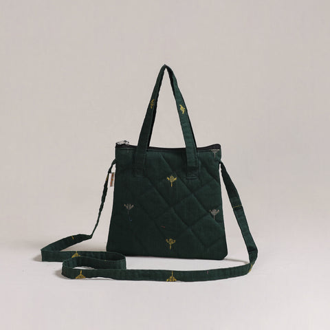 Green - Handcrafted Quilted Sling Bag 20
